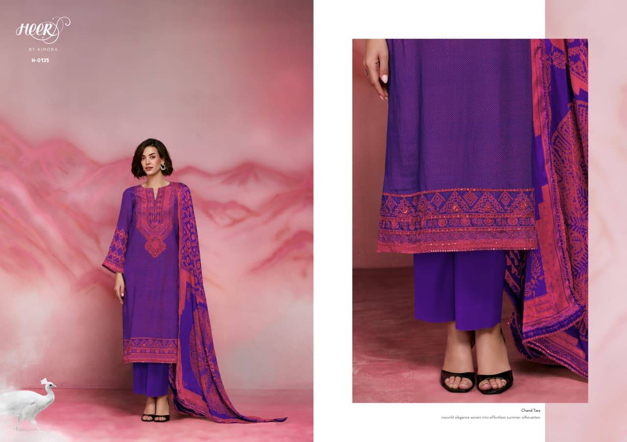 CHAND TARE VOL 2 By Kimora suit 0131 To 0136 Series Stylish Beautiful Colourful Muslin Dresses At Wholesale Price